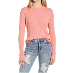 NEW BP. Nordstrom Lightweight Rib Knit Long Sleeve Jumper Sweater Coral Size 3X